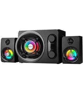 Rampage RMS-G8 Antares 2+1 25W Bluetooth+USB-SD-FM Rainbow Siyah Led Işıklı Gaming Speaker Hoparlör