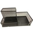 Bafix Masa Üstü Organizer Kalemlik Metal Perforeli 3 Bölmeli Siyah BFX-MMK805S
