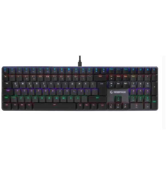 Rampage GRANITE PRO Siyah-Gri Low Profile BLUE SWITCH Q Rainbow Mekanik Gaming Oyuncu Klavye