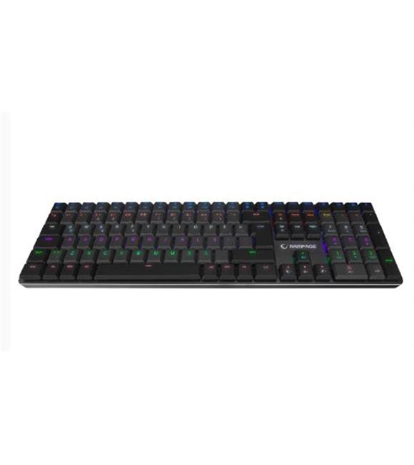 Rampage GRANITE PRO Siyah-Gri Low Profile BLUE SWITCH Q Rainbow Mekanik Gaming Oyuncu Klavye