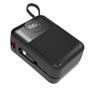 S-link MP130 30000mAh PD22.5W Type-C+Lightning Kablolu Siyah Pil Şarj Cihazı Powerbank