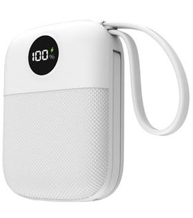 S-link MP110 10000mAh PD22.5W Type-C+Lightning Kablolu Beyaz  Pil Şarj Cihazı Powerbank