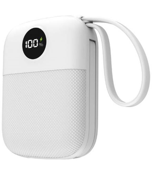 S-link MP110 10000mAh PD22.5W Type-C+Lightning Kablolu Beyaz  Pil Şarj Cihazı Powerbank