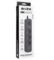 S-link SPG03U  5V2.4A 1.5m 3x1.00mm 100 yüzde  Bakır 750 Joule 3 lü Anahtarlı Akım Korumalı Siyah Priz