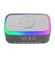 Mikado MD-W8 1200mAh 10W Gri BT,USB,Kablosuz Şarjlı RGB-Gece Lambası Özellikli Alarmlı Saat Speaker