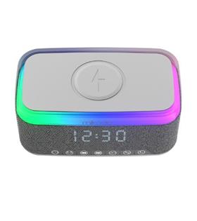 Mikado MD-W8 1200mAh 10W Gri BT,USB,Kablosuz Şarjlı RGB-Gece Lambası Özellikli Alarmlı Saat Speaker