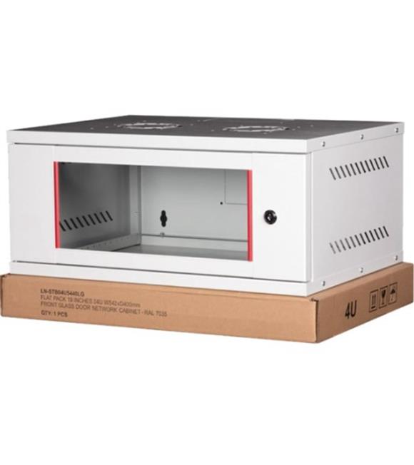Lande LN-STB04U5440LG 4U 540x400 Ön Tek Cam Kapak Duvar Tip Boş Demonte Kabinet Kategori Dışı