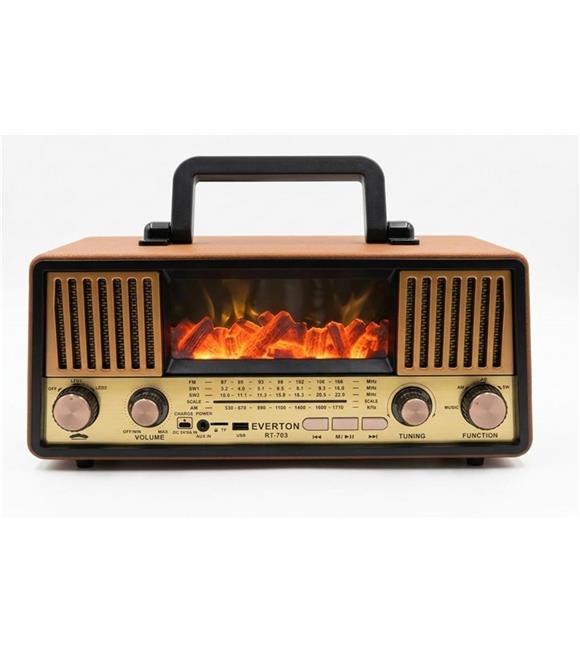 Everton Rt-703  Bluetooth Fm-Usb-Tf-Aux Şarjlı Nostaljik Radyo