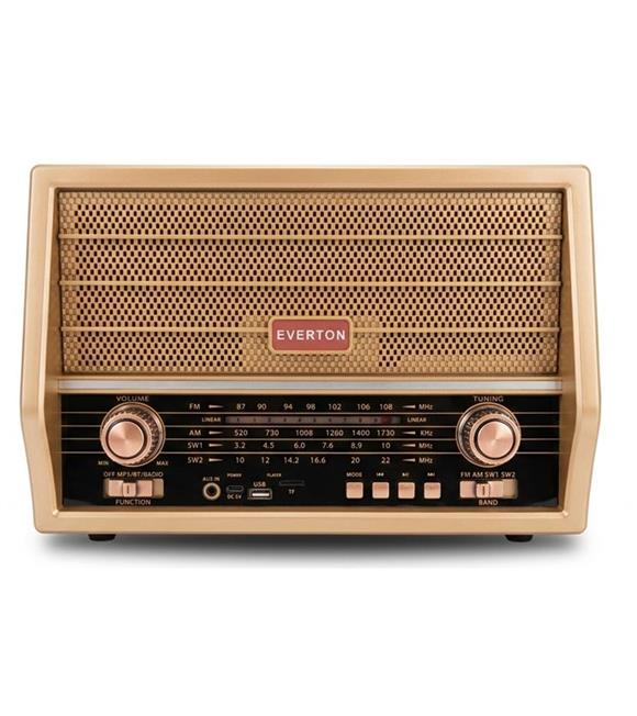 Everton Rt-606 Bluetooth Fm-Usb-Tf-Aux Şarjlı Nostaljik Radyo