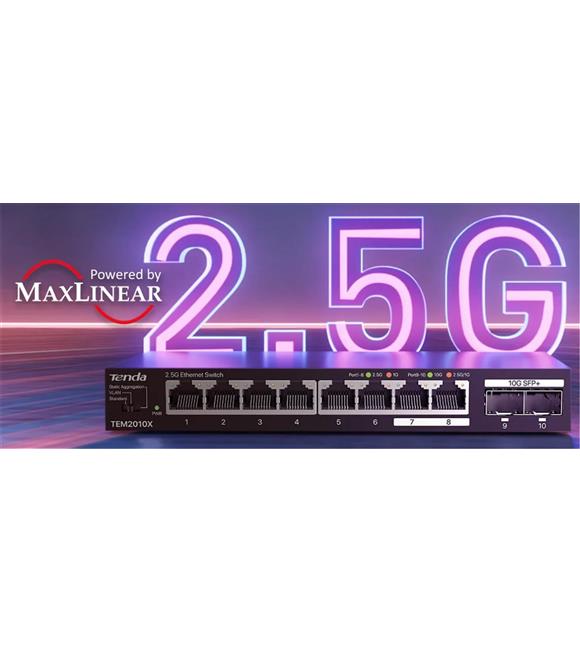 Tenda TEM2010X 8 Port 2.5G Ethernet Switch With 2-10G SFP+ Slots Switch