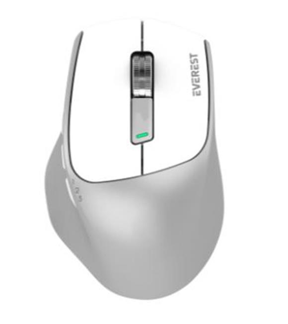 Everest SM-BT24 Usb Metalik Beyaz 2in1 Bluetooth ve 2.4GHz Kablosuz Mouse