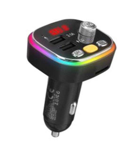S-link SL-BT306 Çift USB 5V 3.1A Rainbow Işıklı Led Ekran TF Kartlı V5.0 Bluetooth Fm Transmitter