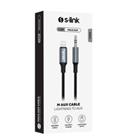 S-link Armor ML-01 1.2m Lightning to M AUX Örgülü Metal Başlıklı Siyah Ses Kablosu_1