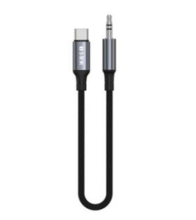 S-link Armor MC-01 1.2m Type-C to M AUX Örgülü Metal Başlıklı Siyah Ses Kablosu