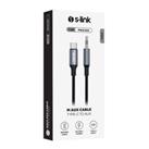S-link Armor MC-01 1.2m Type-C to M AUX Örgülü Metal Başlıklı Siyah Ses Kablosu_1