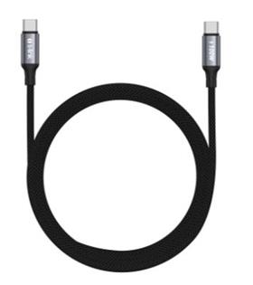 S-link Armor CC-0100 100W 1.2m Type-C to Type-C PD Örgülü Metal Başlıklı Siyah Hızlı Şarj Kablosu