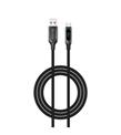 S-link Armor LED UC-066 66W 1m USB to Type-C PD Örgülü LED Başlıklı Siyah Hızlı Şarj Kablosu