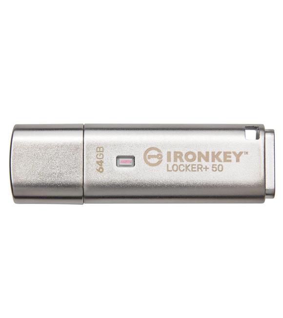 Kingston IKLP50-64GB 64GB IronKey Locker Plus 50 AES-256 FIPS 197 USBtoCloud Flash Bellek USB Bellekler