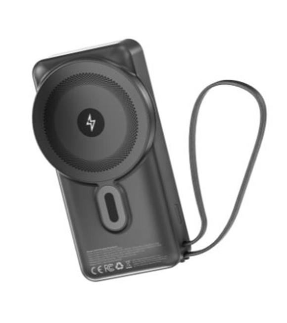 S-link G360 10000mAh PD35W+Magsafe 15W Type-C Kablolu Siyah LCD Taşınabilir  Powerbank