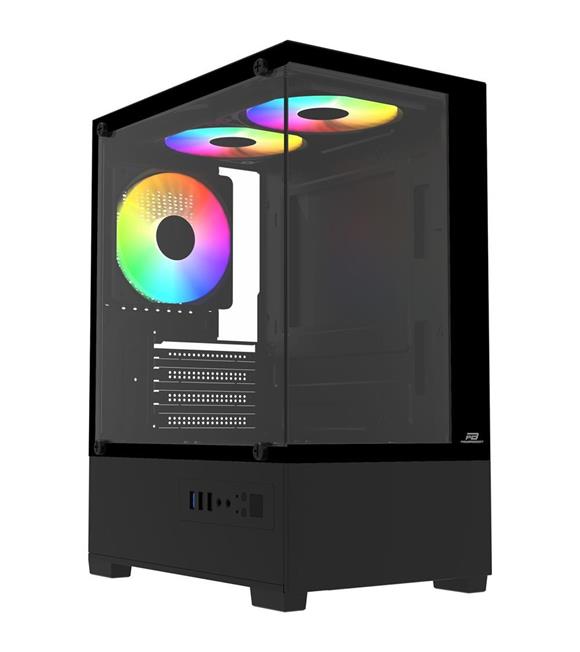PowerBoost PB-M5001B 500w 3-12cm Rainbow Fanlı USB 3.0 Seaview M-ATX Gaming Siyah Kasa