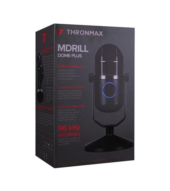 Thronmax M3Plus MDRILL DOME PLUS Siyah USB 96Khz 24bit HD 3,5mm Ses Kontrol Ledli Mikrofon