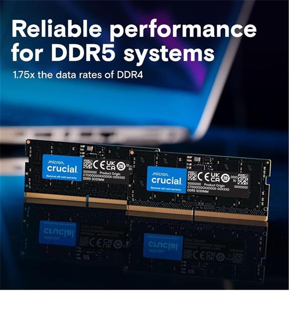 Crucial 32GB Kit (2x16GB) CT2K16G56C46S5 DDR5 5600MHz Notebook Ram Bellekler(RAM)