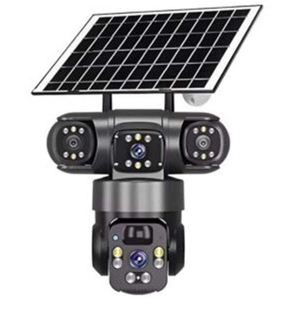 OKam O-Kam 5220 9MP 3 Lens Sirenli Solar Wifi PTZ Kamera Güvenlik Kameraları