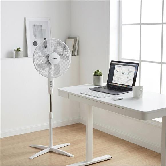 Everest FAN10 Valora Air Beyaz-Gri 16 Maks 45W 3 Kademe 1200RPM Yıldız Ayak 5 Bıçaklı Vantilatör