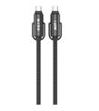 S-link Armor Boyun Askılı AC-01 60W 1.2m Type-C to Type-C  Örgülü Metal Başlıklı Siyah Şarj Kablosu