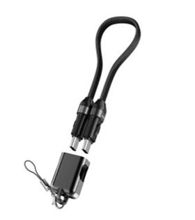 S-link Armor CC-020 60W 20 cm Type-C to Type-C  Örgülü Metal Başlıklı Siyah Şarj Kablosu