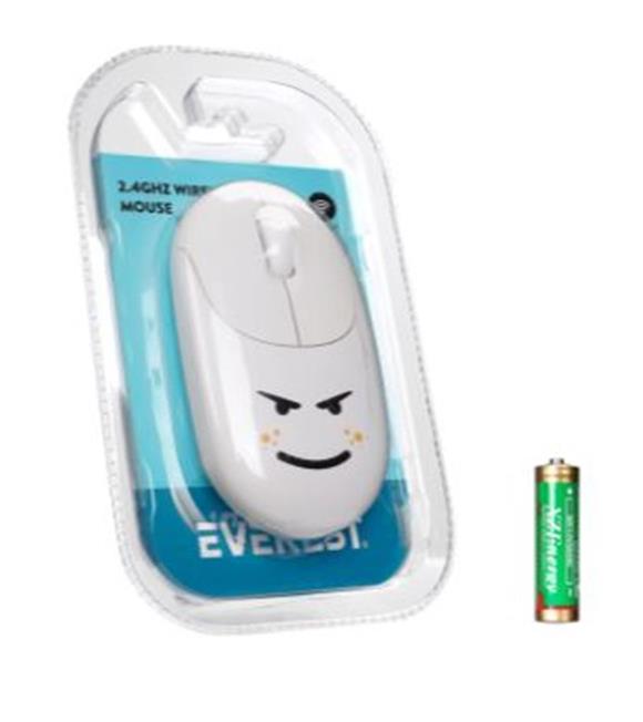 Everest SM-26 FASHION 2.4Ghz Beyaz Kabartmalı Kablosuz Mouse