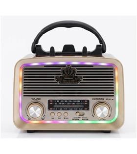 Everton RT-301.m  Bluetooth-USB-SD-FM Şarjlı,Solarlı,Ledli, Nostaljik Radyo El Fenerl Radyo