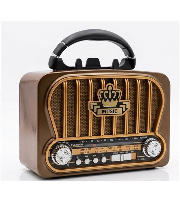Everton RT-826M  Bluetooth-USB-SD-FM Şarjlı  Nostaljik Radyo El Fenerli