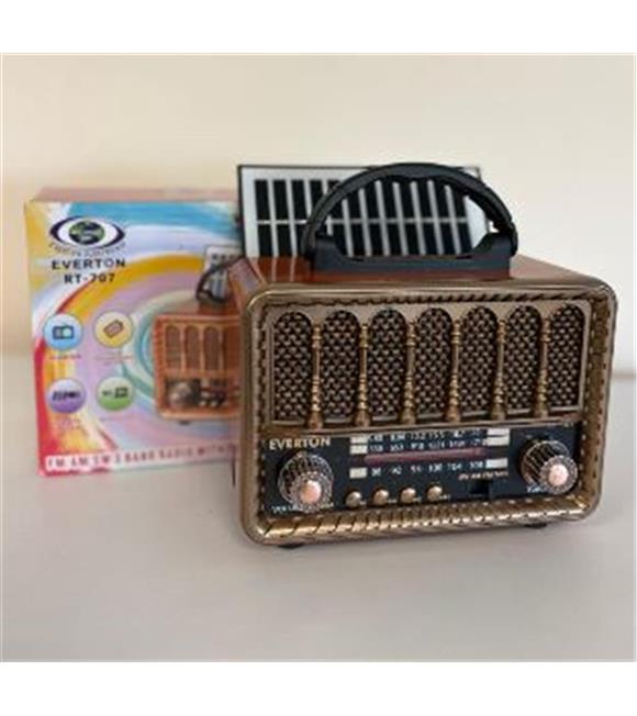 Everton RT-707 Bluetooth-USB-SD-FM Şarjlı  Nostaljik Radyo Solarlı Radyo_1