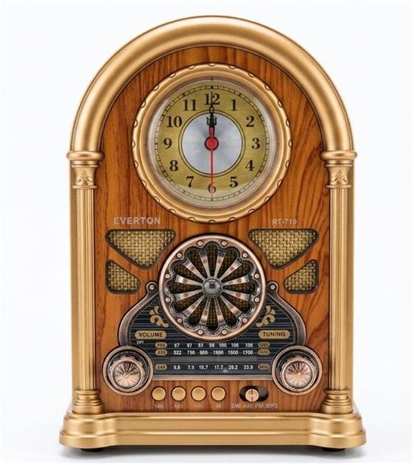 Everton RT-719  Şarjlı, Saat Göstergeli Nostaljik Radyo( Bluetooth-USB-SD-FM)_1