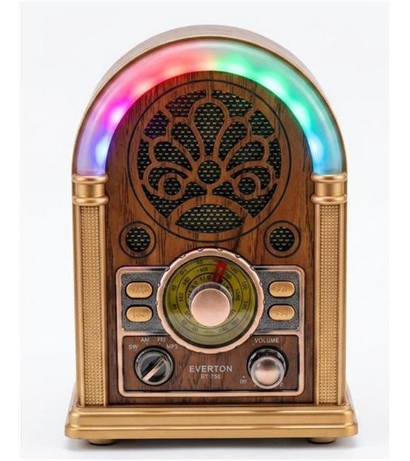 Everton RT-752 Şarjlı, Led Işıklı  Nostaljik Radyo( Bluetooth-USB-SD-FM)_1