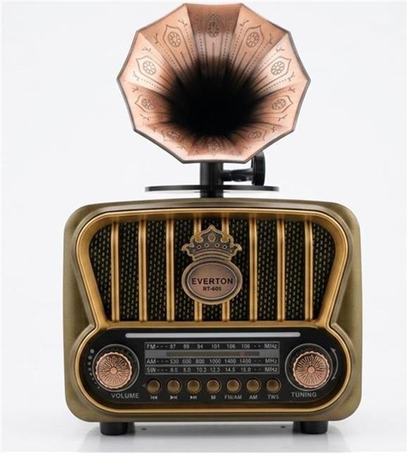 Everton RT-605 Şarjlı,  Nostaljik Radyo( Bluetooth-USB-SD-FM)