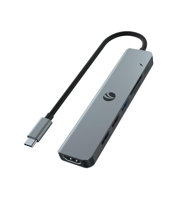 Vcom CUE18 Type-C To Hdmi(4K@30Hz)+Usb3.0+Usb-A2.0+SD2.0+TF2.0+Pd 3.0 100W Çoklayıcı