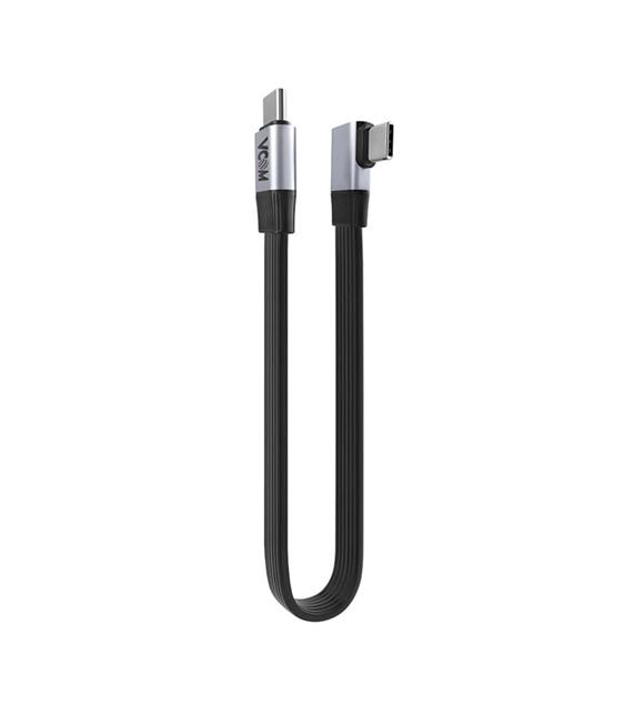 Vcom CU582RA-2.0 Type-C USB4 V2 90 Derece Düz 2.0m Şarj Kablosu Cep Telefonu Aksesuarları