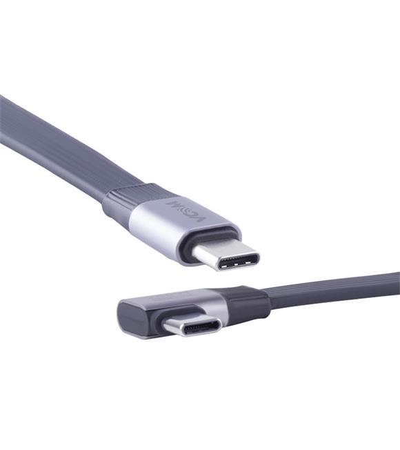 Vcom CU582RA-2.0 Type-C USB4 V2 90 Derece Düz 2.0m Şarj Kablosu Cep Telefonu Aksesuarları