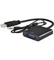 Vcom CG590-B-0.15 Siyah Hdmi Erkek To Vga Dişi+Ses Kablosu Dönüştürücü
