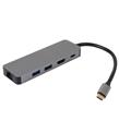 Vcom CU4592 Type-C To HDMI (4K@30Hz)+2-USB A 3.0 (5Gb)+Gigabit LAN+PD 3.0 100W Çoklayıcı