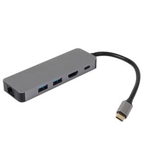 Vcom CU4592 Type-C To HDMI (4K@30Hz)+2-USB A 3.0 (5Gb)+Gigabit LAN+PD 3.0 100W Çoklayıcı