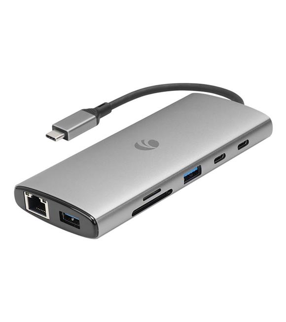 Vcom CUE68 Type-C To 2-HDMI(4K@60Hz)+G LAN+2-USB 3.0+2-Type-C(10Gb)+SD TF+PD3.0 100W Çoklayıcı