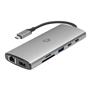 Vcom CUE68 Type-C To 2-HDMI(4K@60Hz)+G LAN+2-USB 3.0+2-Type-C(10Gb)+SD TF+PD3.0 100W Çoklayıcı