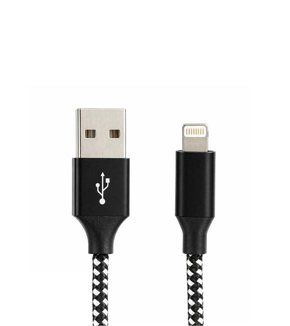 Vcom CU251 Lightning to USB 3m 12W (5V-2.4A) Örgülü Şarj Kablosu