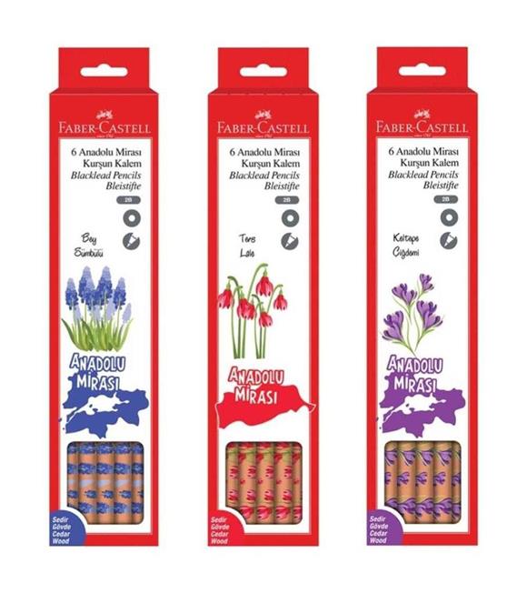 Faber-Castell Anadolu Mirası Çiçekler 6lı 2B Kurşun Kalem