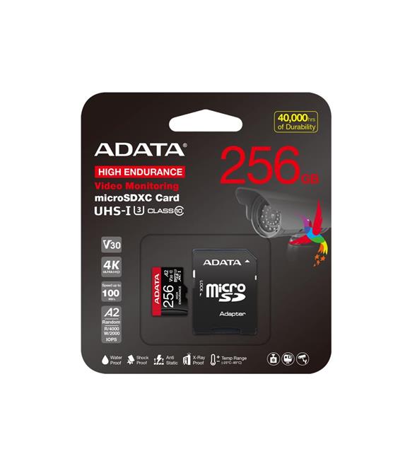 Adata 256 GB High Endurance microSDXC 4K U3 V30 A2 Hafıza Kartı