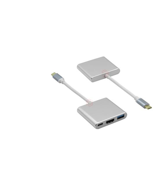Frisby FA-7656TC Type-C - HDMI + USB 3.0 Adaptör + PD Şarj