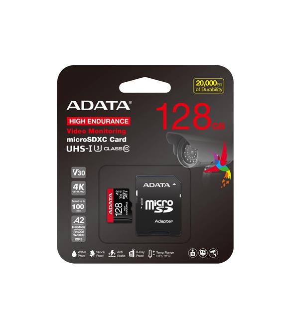 Adata 128 GB High Endurance microSDXC 4K U3 V30 A2 Hafıza Kartı